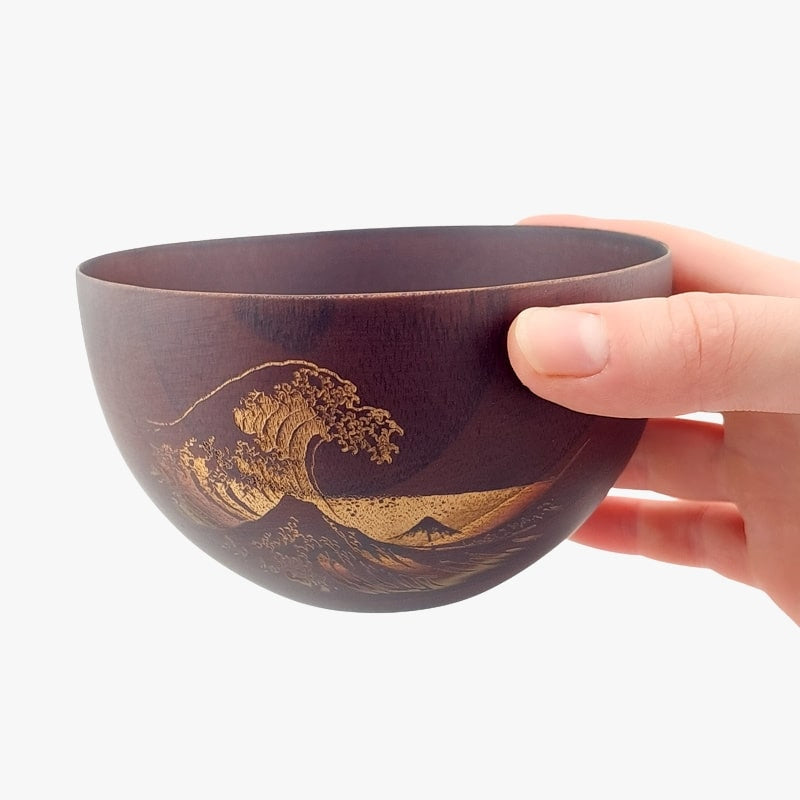 Houten Japanse Kom - Kanagawa