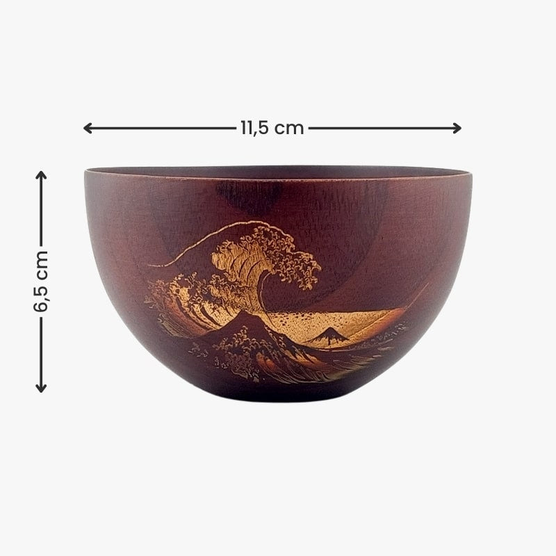 Houten Japanse Kom - Kanagawa