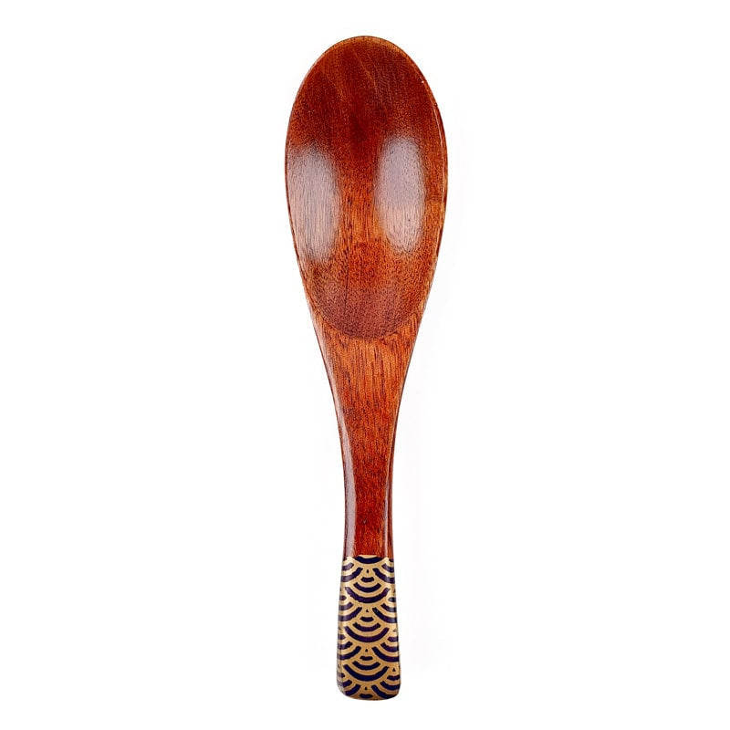 Houten Japanse Soeplepel - Blauw