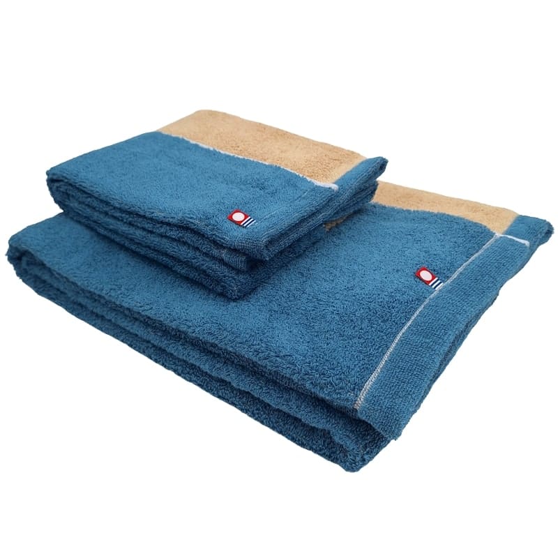 Imabari Gezichtshanddoek - Tweekleurig Blauw