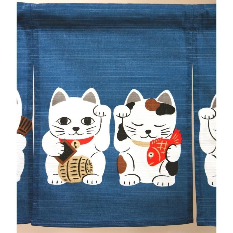 Japans Deurgordijn - Neko Blauw 85 x 30 cm