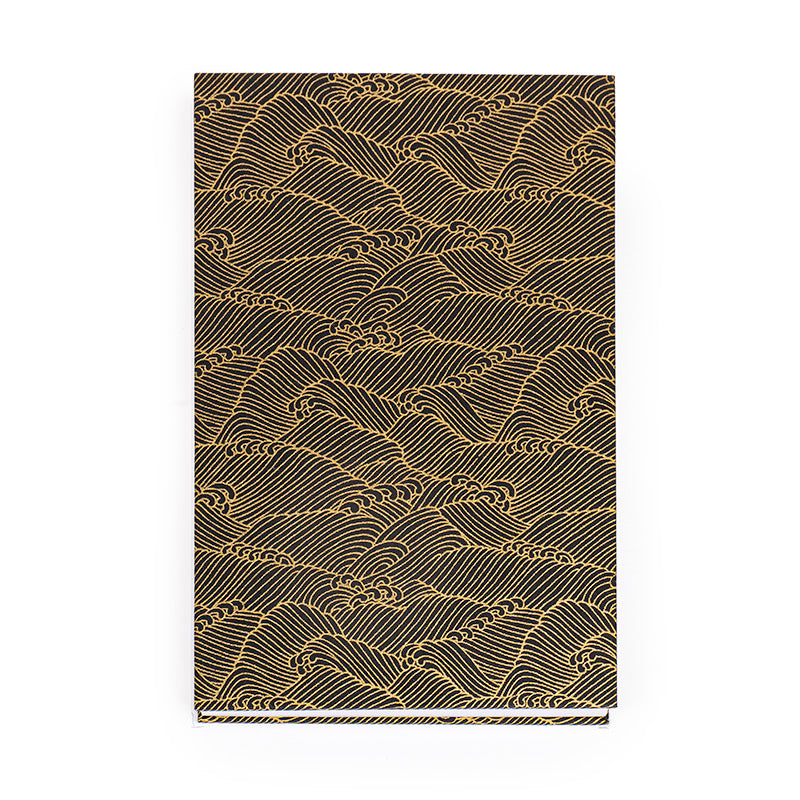 Japans Goshuin Notitieboek Mino Washi - Zwarte Golven