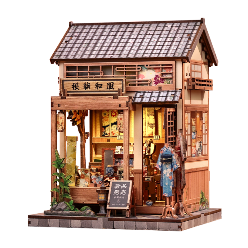 Japans Houten Miniatuurhuis Sakura Kimono Shop