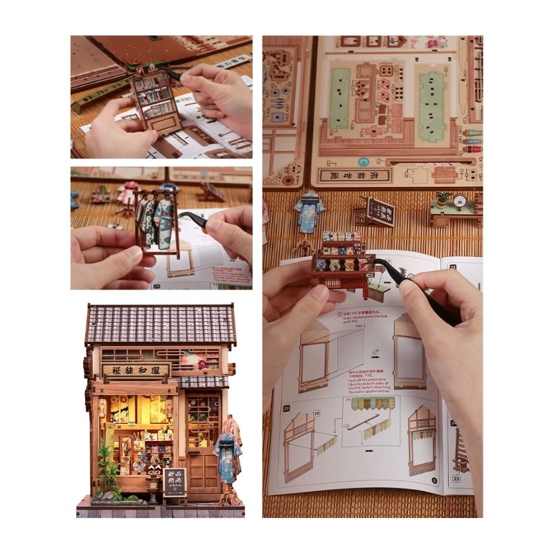 Japans Houten Miniatuurhuis Sakura Kimono Shop
