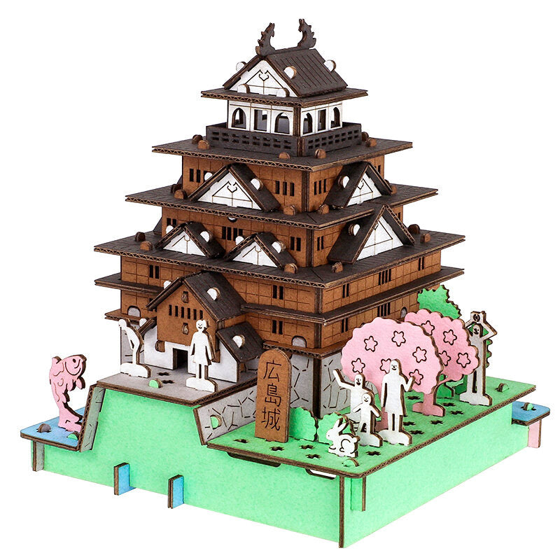 Japans Kartonnen Miniatuurbouwpakket – Hiroshima Kasteel