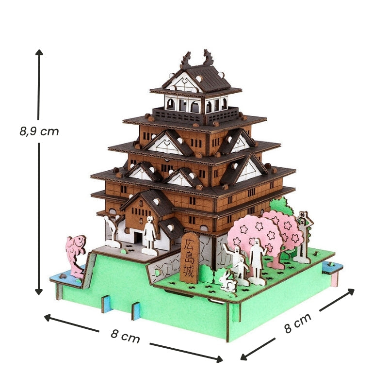Japans Kartonnen Miniatuurbouwpakket – Hiroshima Kasteel