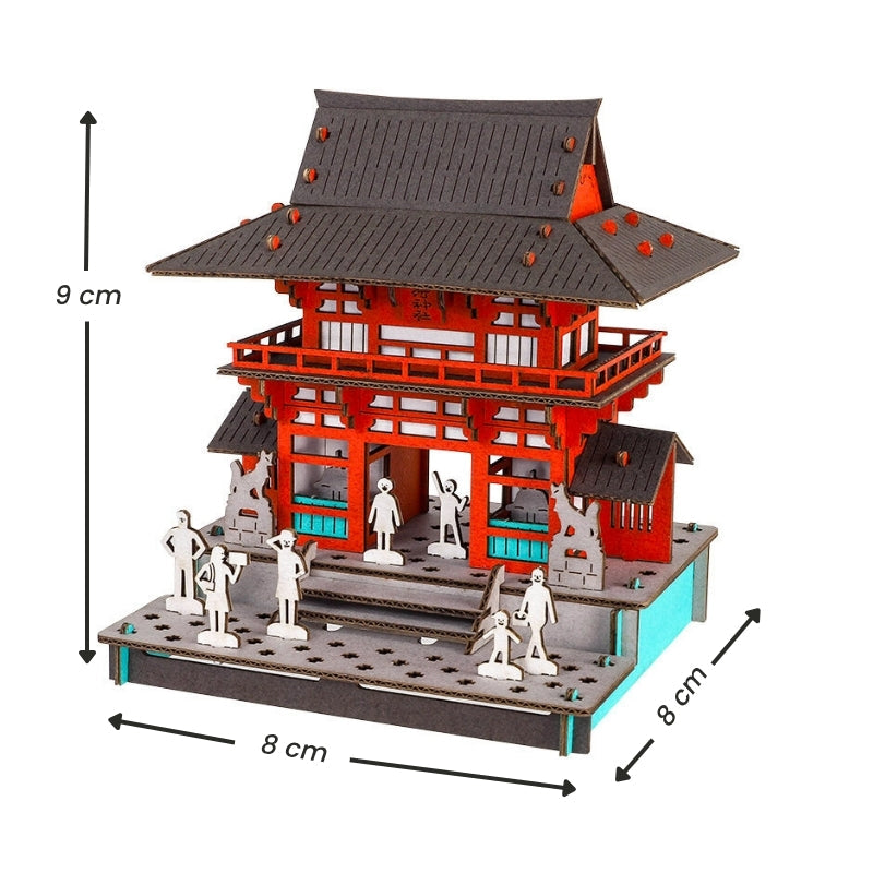 Japans Kartonnen Miniatuurbouwpakket – Inari-heiligdom Rōmon-poort