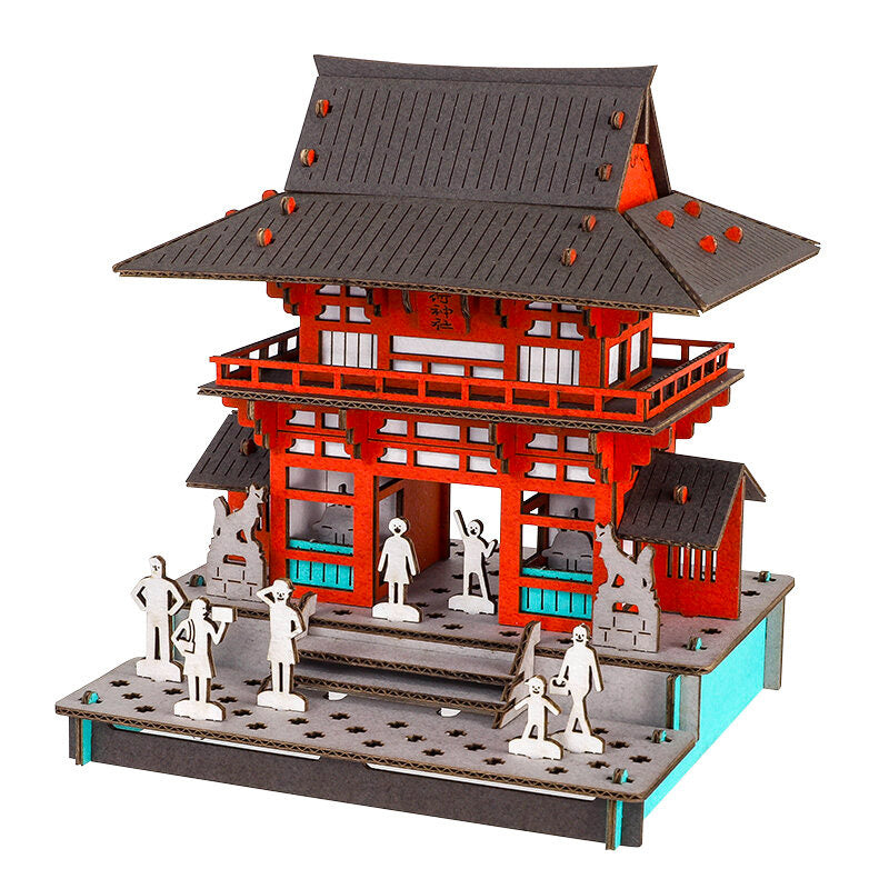 Japans Kartonnen Miniatuurbouwpakket – Inari-heiligdom Rōmon-poort