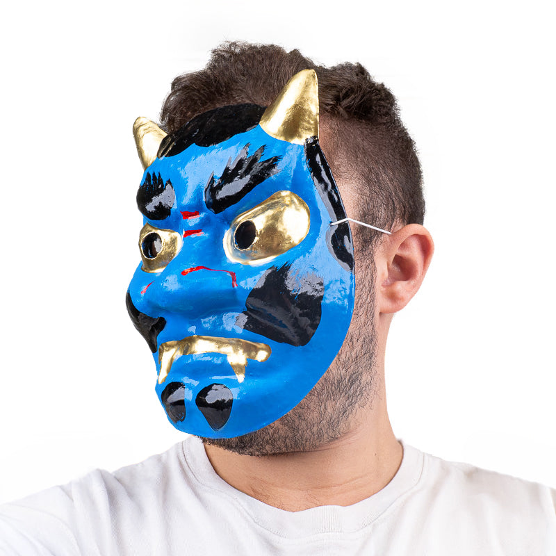 Japans Oni-masker van Papier-maché - Blauw