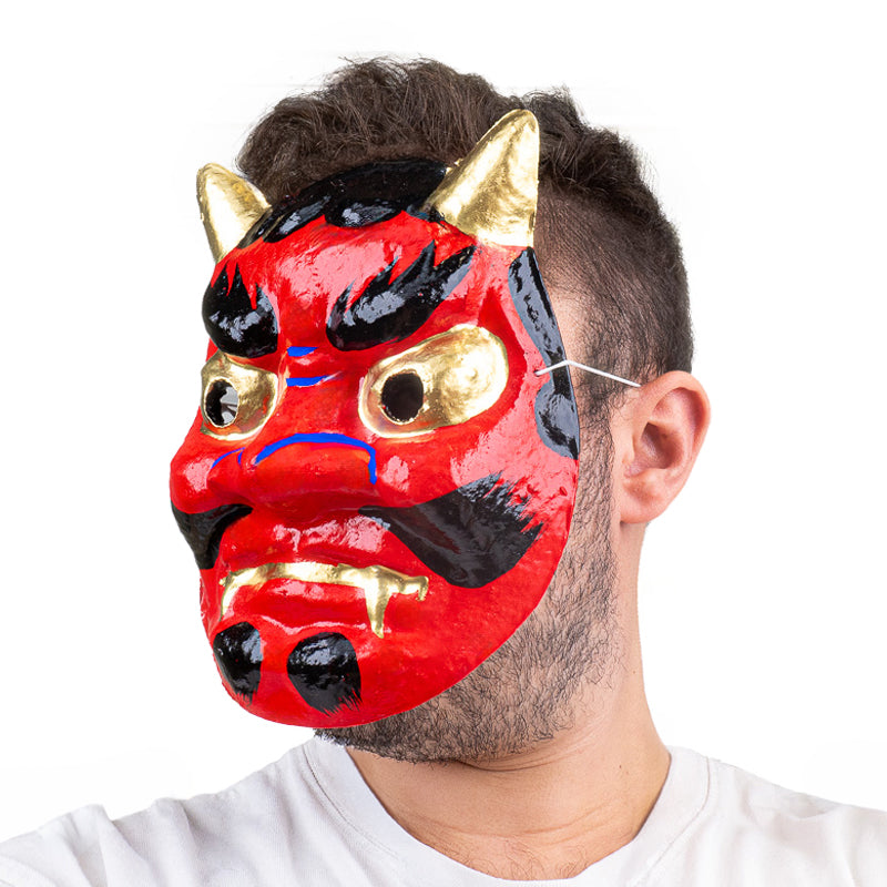 Japans Oni-masker van Papier-maché - Rood