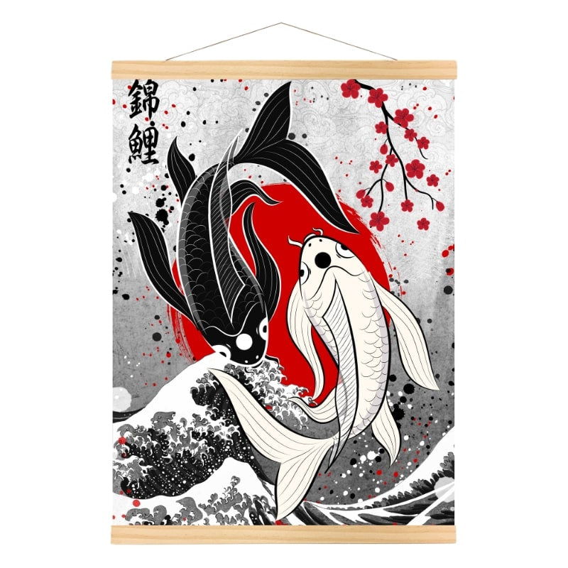 Japans Poster - Duo Koi Karpers A3