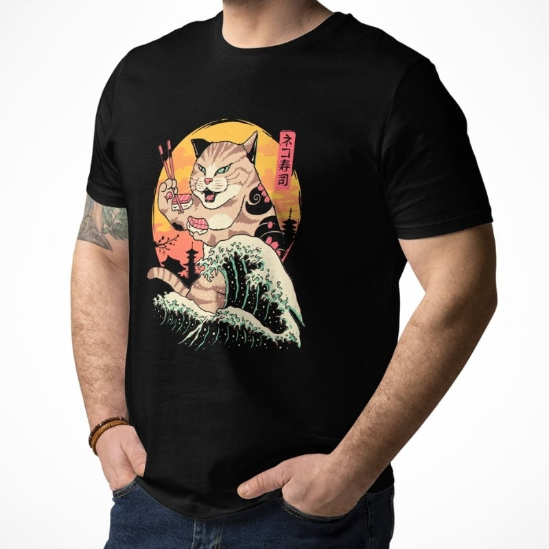 Japans T-Shirt - Kaiju Neko Sushi