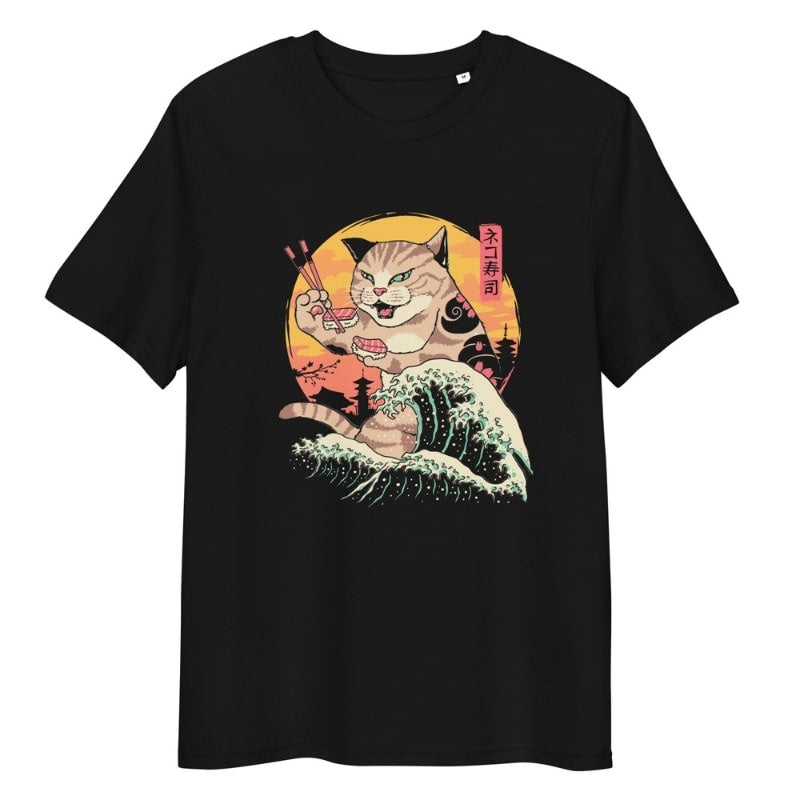 Japans T-Shirt - Kaiju Neko Sushi S
