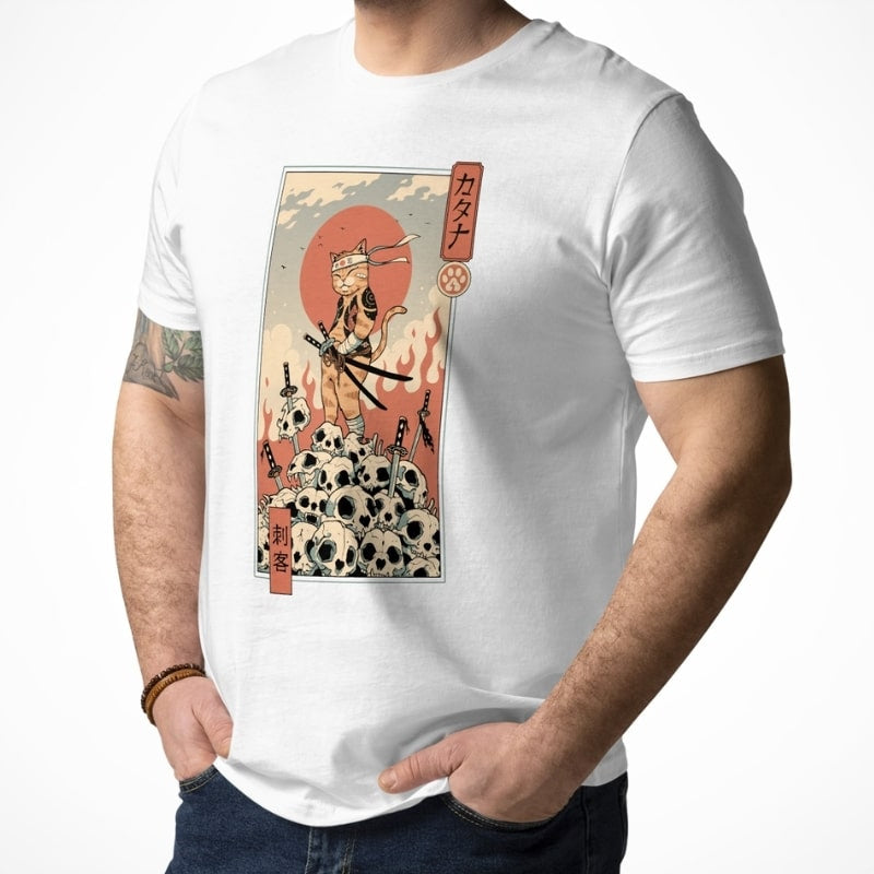 Japans T-Shirt - Ukiyo-e Neko Killer