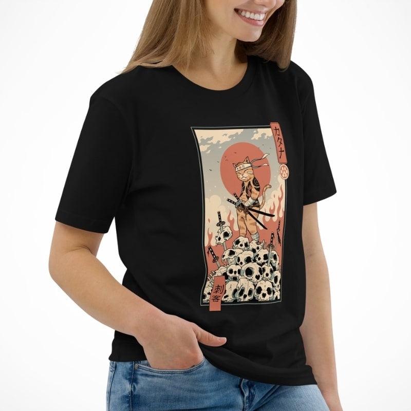 Japans T-Shirt - Ukiyo-e Neko Killer