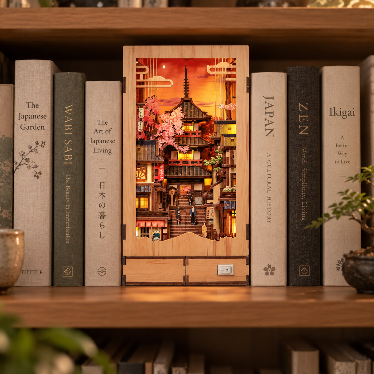 Japanse Book Nook Twilight Sakura Path