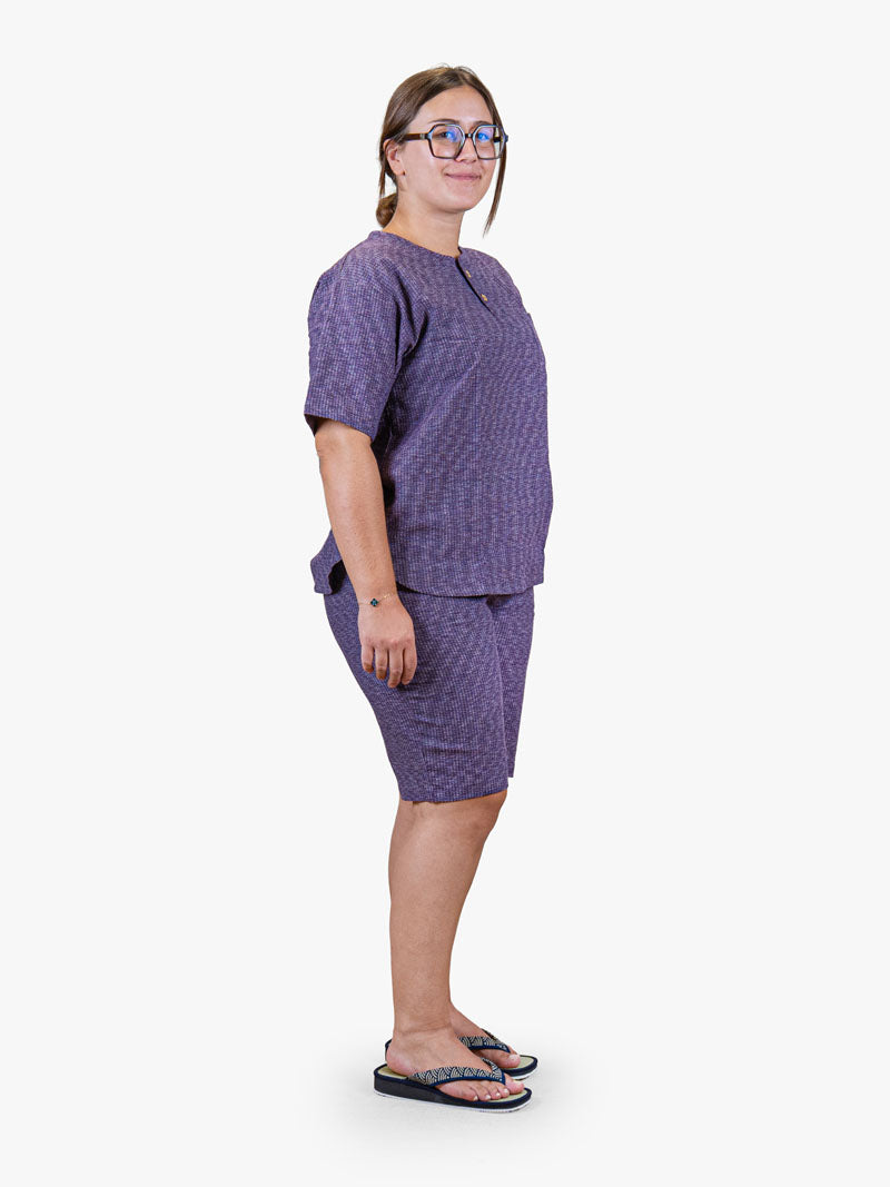 Japanse Dames Pyjama in Jinbei-stijl – Paars