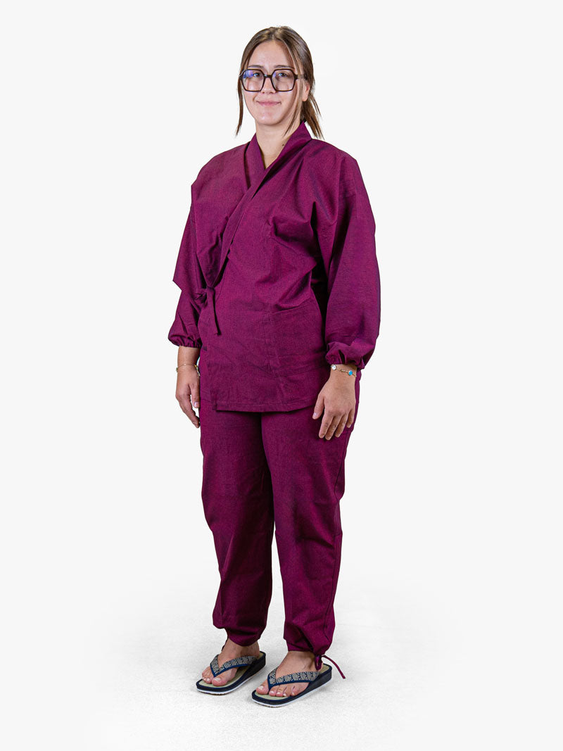 Japanse Dames Samue-pyjama – Fuchsia