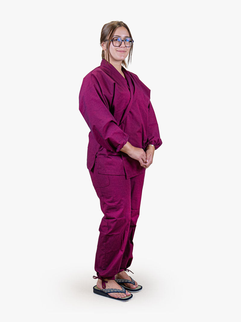 Japanse Dames Samue-pyjama – Fuchsia