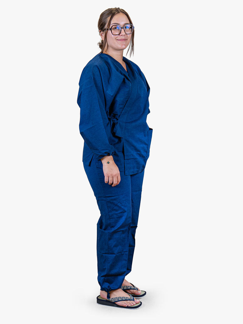 Japanse Dames Samue-pyjama – Marineblauw