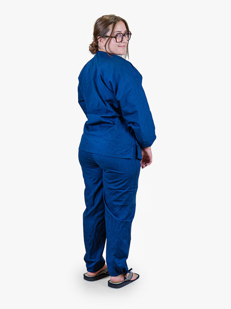 Japanse Dames Samue-pyjama – Marineblauw