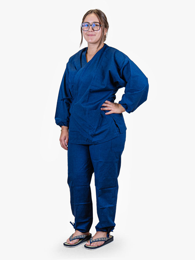Japanse Dames Samue-pyjama – Marineblauw
