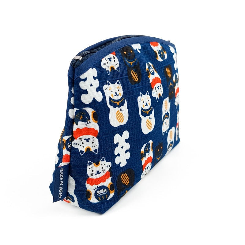 Japanse Etui Maneki Neko - Blauw
