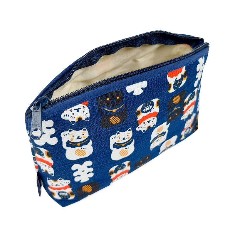 Japanse Etui Maneki Neko - Blauw