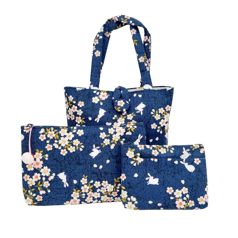 Japanse Etui – Usagi Sakura Blauw