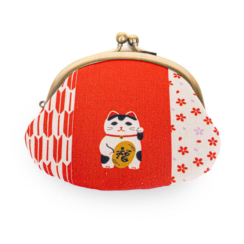 Japanse Gamaguchi Beugelportemonnee - Maneki Neko
