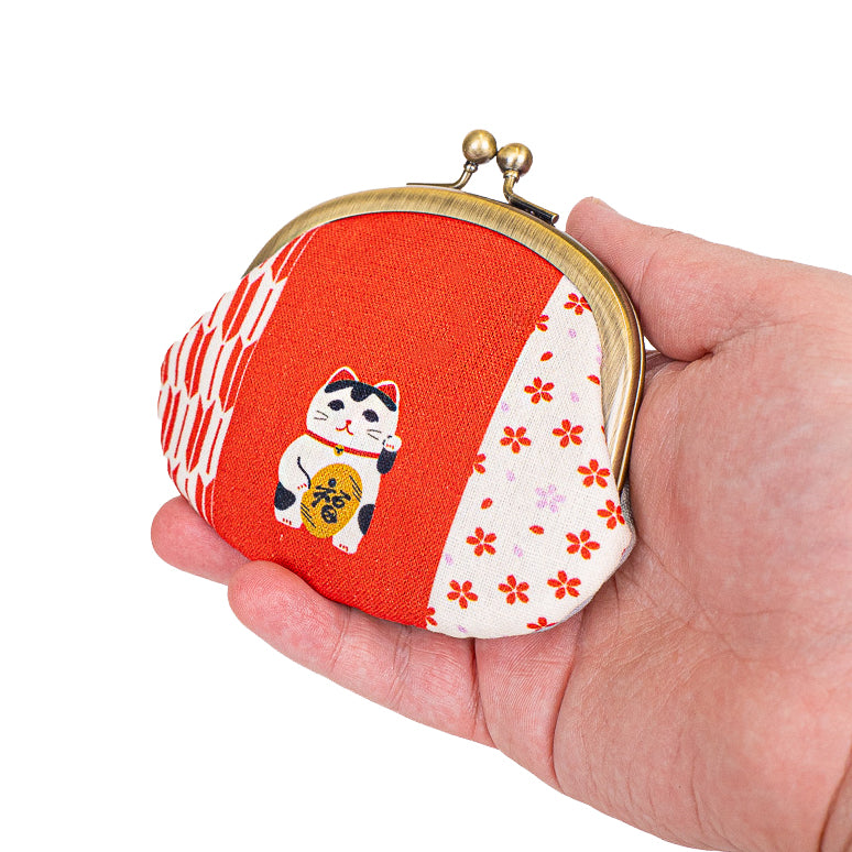 Japanse Gamaguchi Beugelportemonnee - Maneki Neko