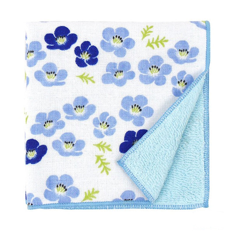 Japanse Handdoek - Kleine Blauwe Bloemen