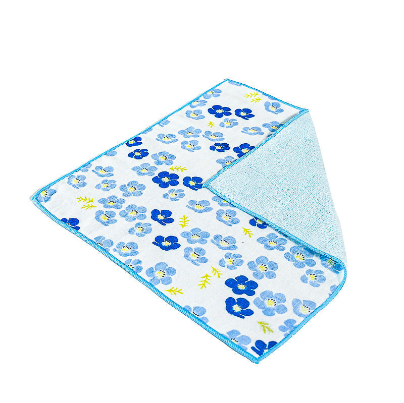 Japanse Handdoek - Kleine Blauwe Bloemen