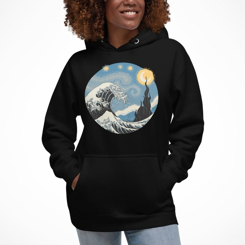 Japanse Hoodie - Golf & Sterrennacht