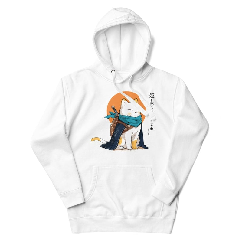 Japanse Hoodie - Legendary Cat S / Wit