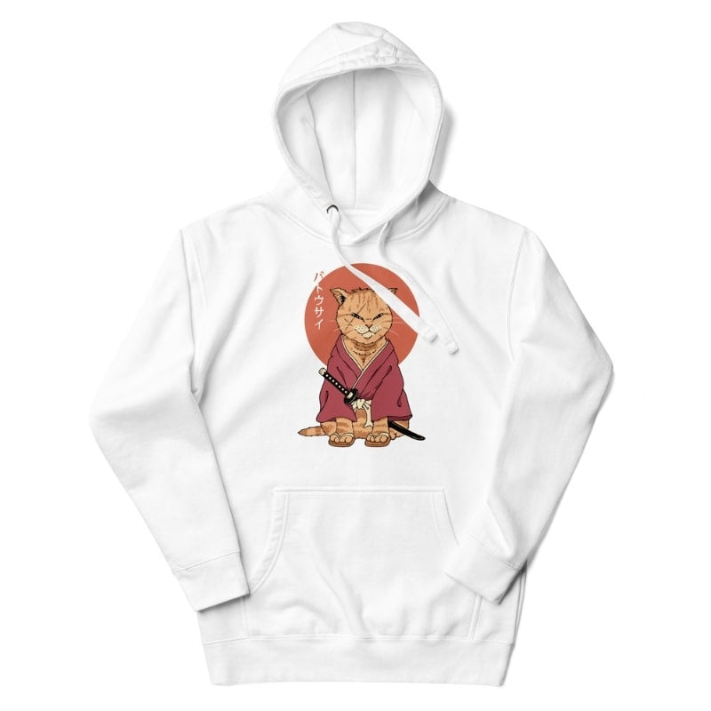Japanse Hoodie - Neko Battôsaï S / Wit