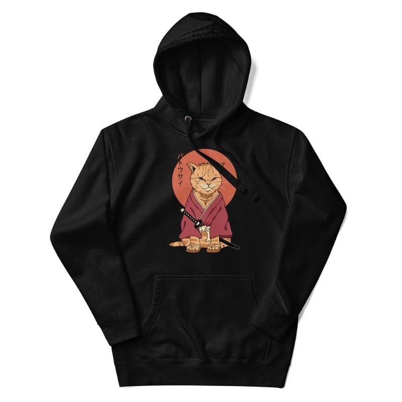 Japanse Hoodie - Neko Battôsaï S / Zwart