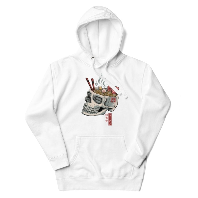 Japanse Hoodie - Ramen Skull S / Wit