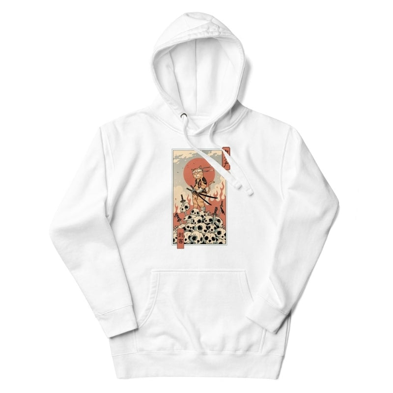 Japanse Hoodie - Ukiyo-e Neko Killer S / Wit