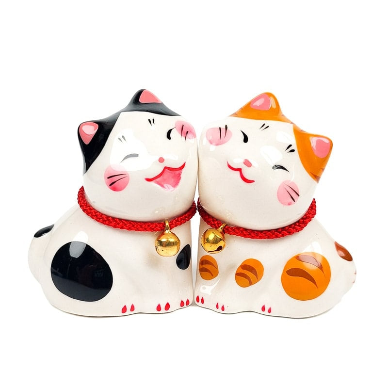 Duo van Japanse Katten Beeldjes