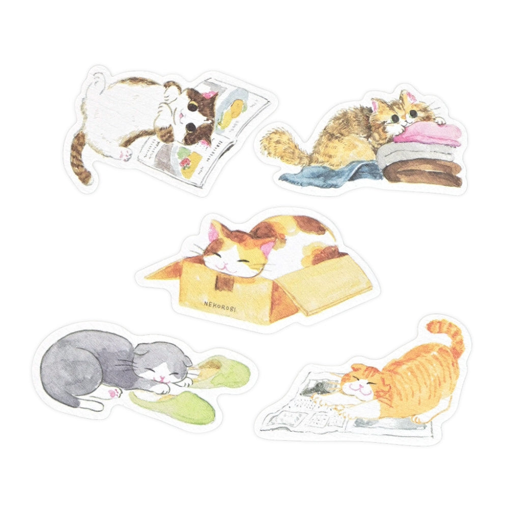 Japanse Kattenstickers - Nekorobi
