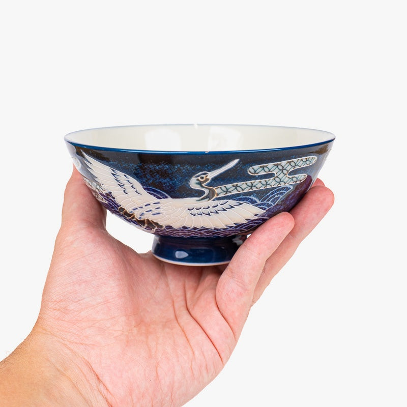 Japanse Keramische Kom – Tsuru Kraanvogel