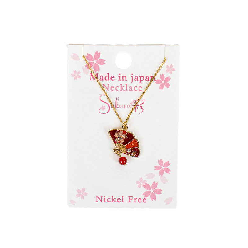 Japanse Ketting met Hanger – Rode Sensu-waaier