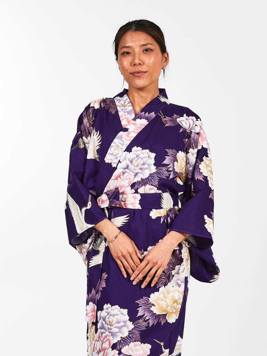 Japanse Kimono Dames - Botan to Tsuru One Size