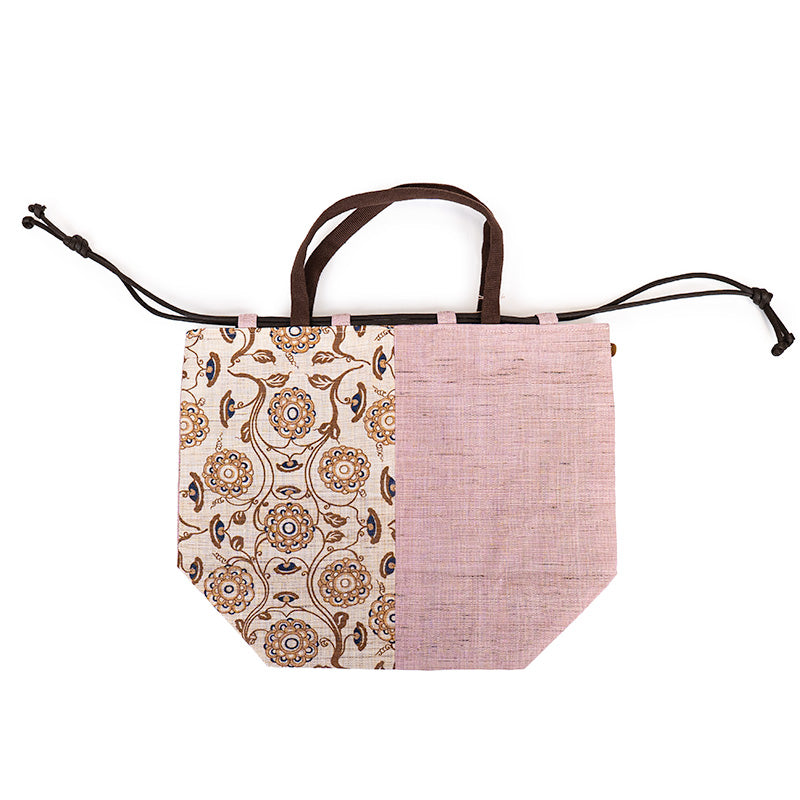 Japanse Kinchaku Tas Linnen Handgeweven Karakusa