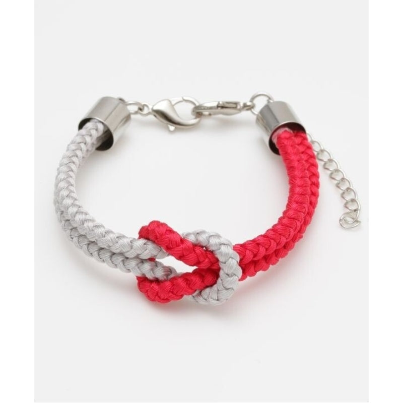 Japanse Knoop Armband Heren Rood/Grijs