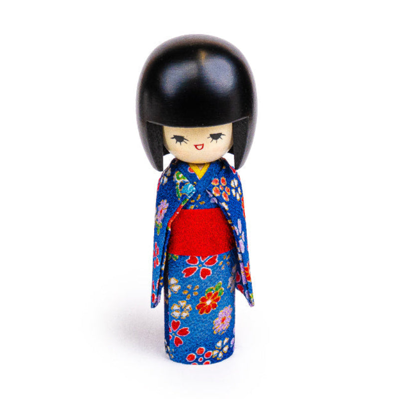 Japanse Kokeshi Pop - Blauwe Kimono