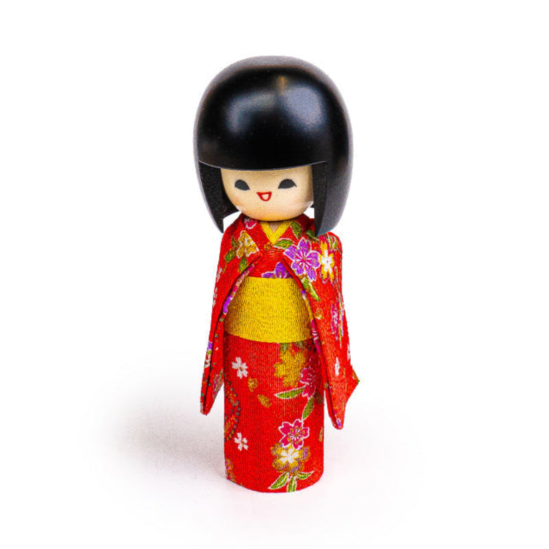 Japanse Kokeshi Pop - Egao Rood