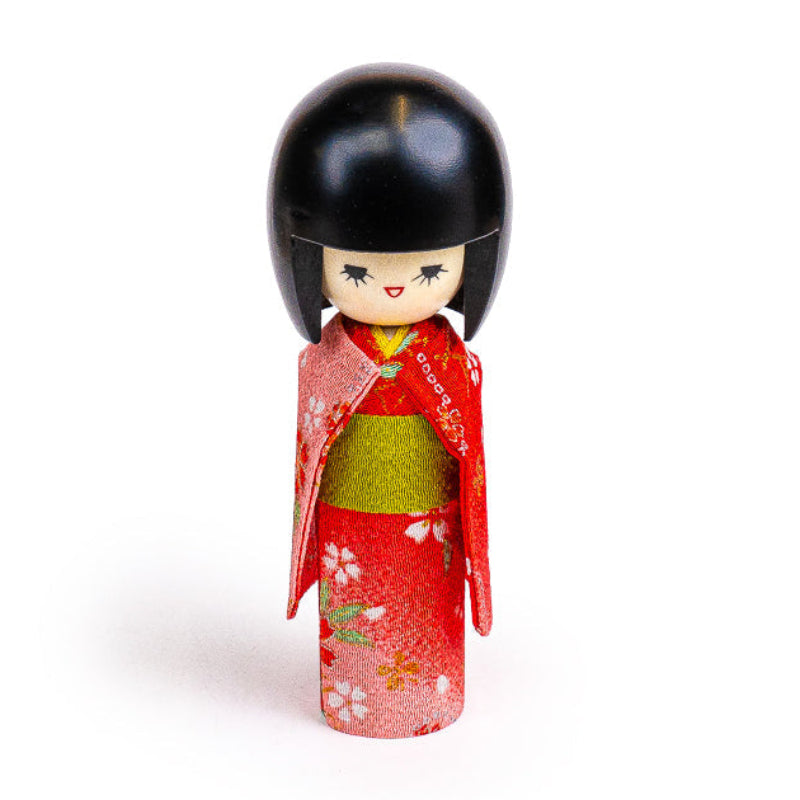 Japanse Kokeshi Pop - Rode Kimono