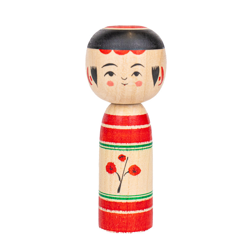 Japanse Kokeshi Pop - Umeko Pruimenbloesem - 7,5 cm